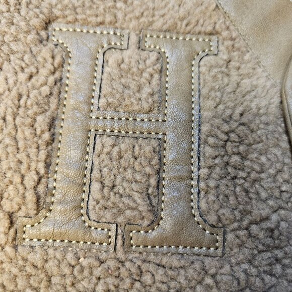 Honor The Gift Olive Brown Sherpa Vest XL With Button Front Embroidered H Logo - Picture 6 of 14